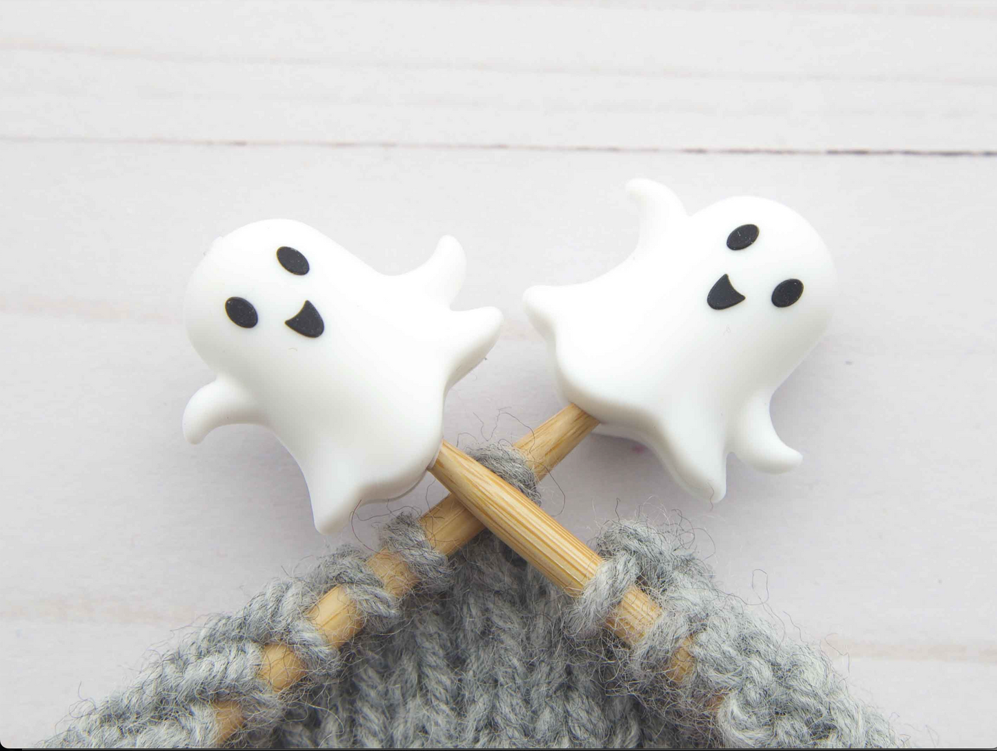 Stitch stoppers - Fox & Pine - set of 2 knitting needle stoppers - Dancing Ghosts