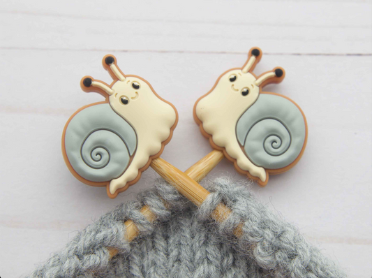 Stitch stoppers - Fox & Pine - set of 2 knitting needle stoppers - Snail