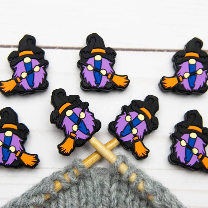 Stitch stoppers - Fox & Pine - set of 2 knitting needle stoppers - Witch Gnomes