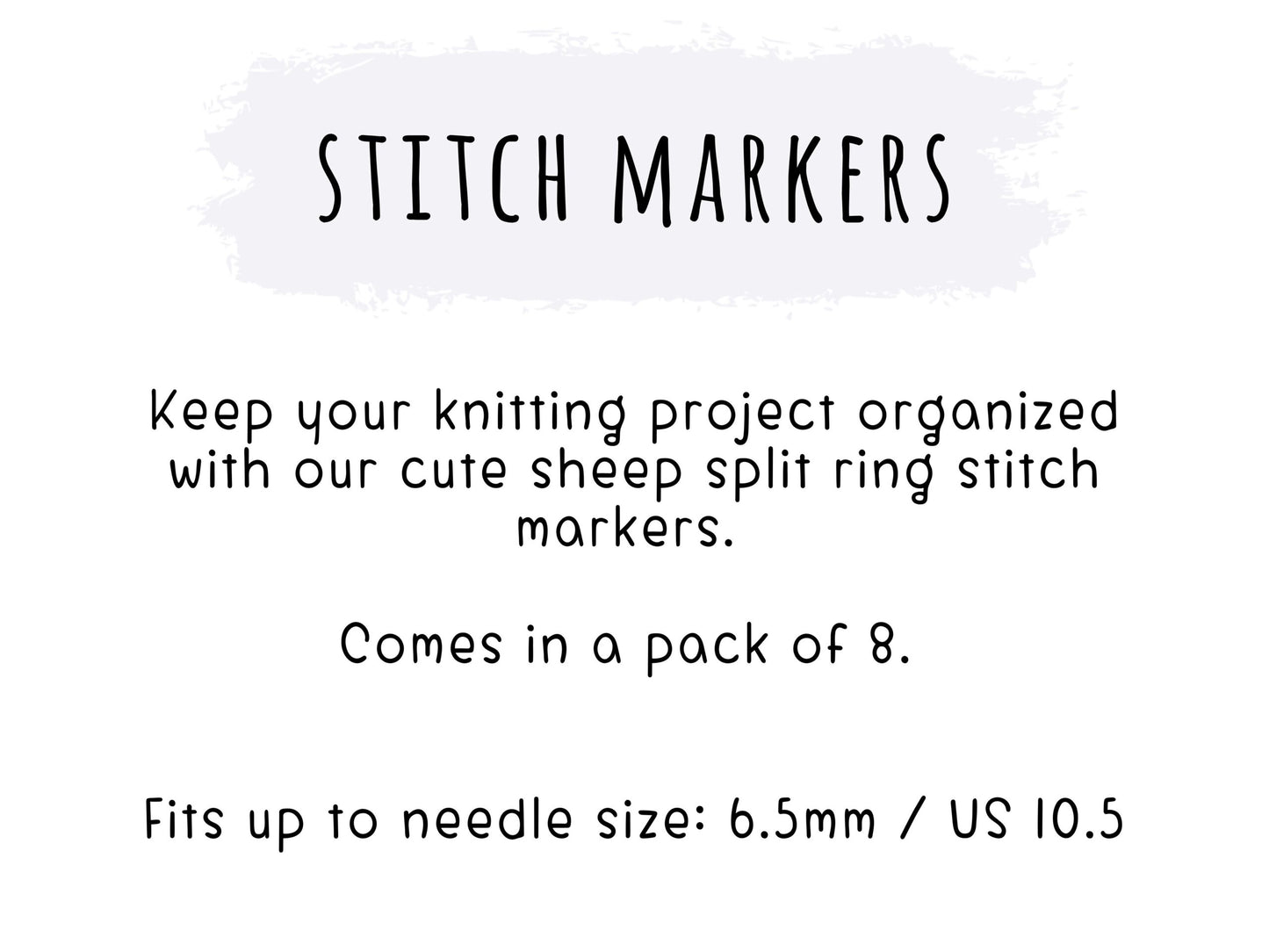 Set of 8 Fox & Pine stitch markers for knitting and crochet - Silver Sheep - Open/Split Ring (Copy)